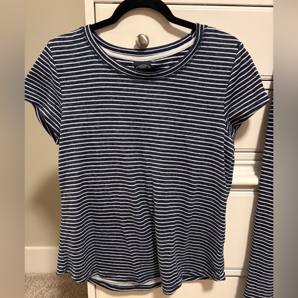 Laura Ashley Navy Striped Pajama Set - Picture 2 of 4